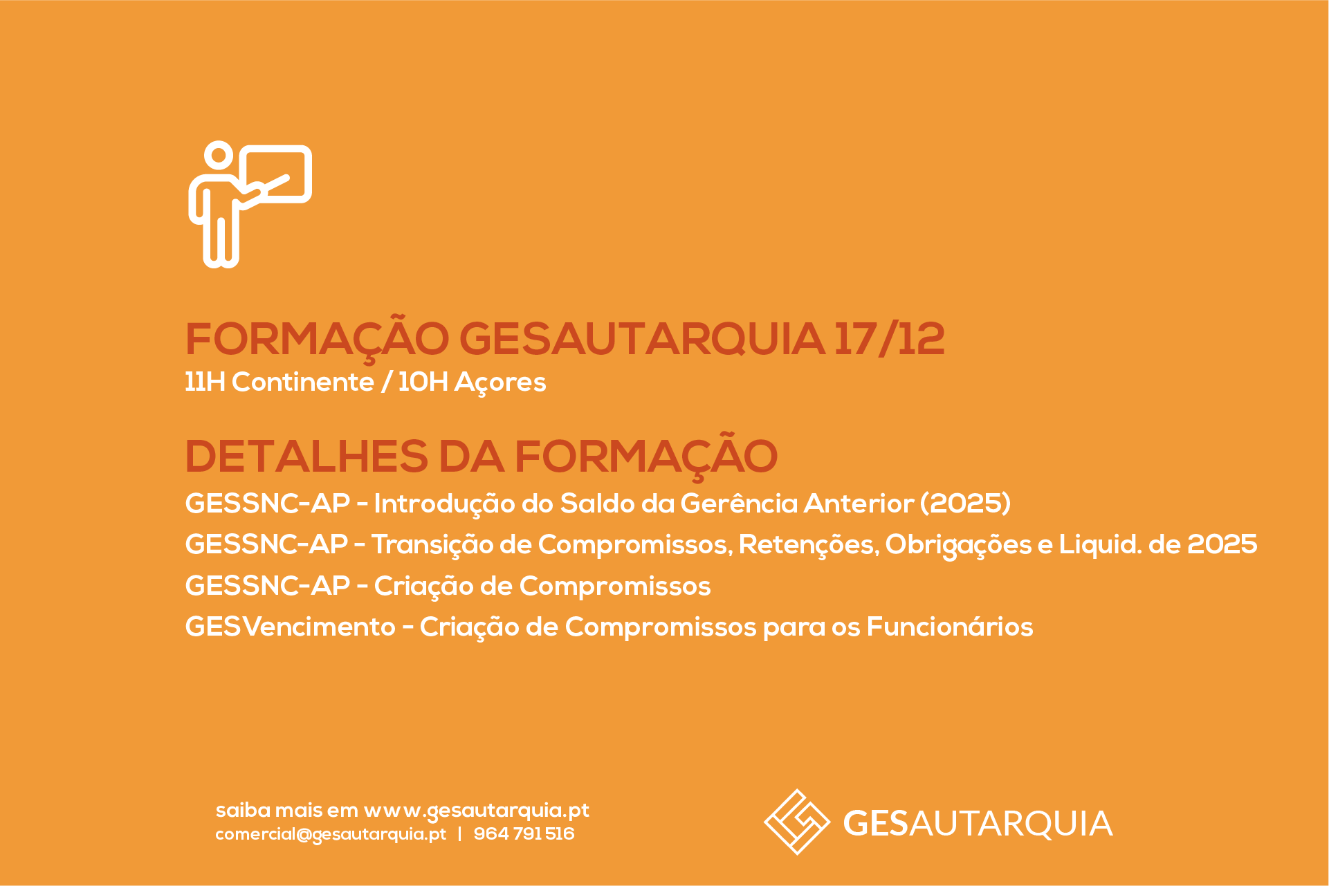 Forma&ccedil;&atilde;o Semanal GESAutarquia